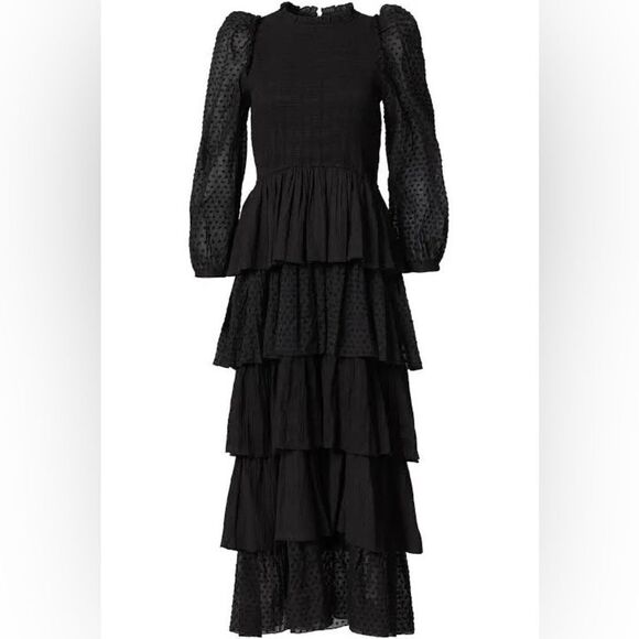 NWT Alix of Bohemia Shelby Noir Ruffle Dress $1,190 - Picture 3 of 3